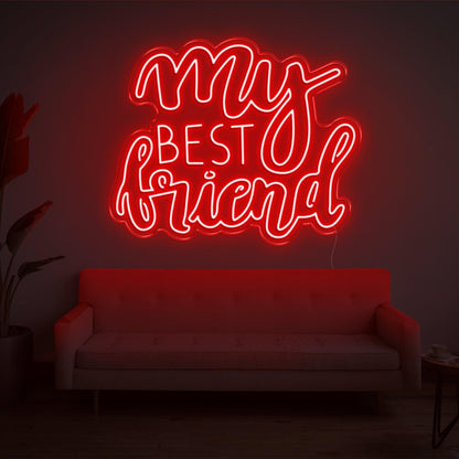 My Best Friend Bright Yellow Cursive Led Neon Sign For Living Room Decor | Shineneon
