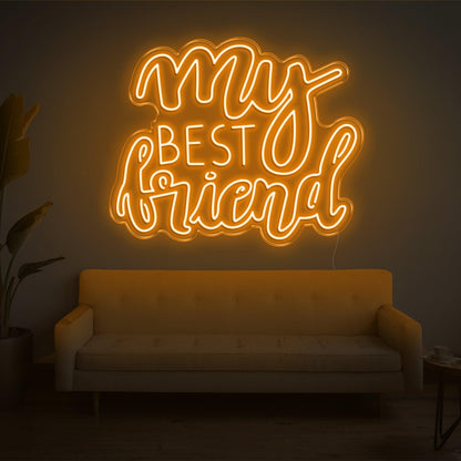 My Best Friend Bright Yellow Cursive Led Neon Sign For Living Room Decor | Shineneon