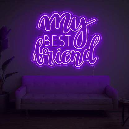 My Best Friend Bright Yellow Cursive Led Neon Sign For Living Room Decor | Shineneon