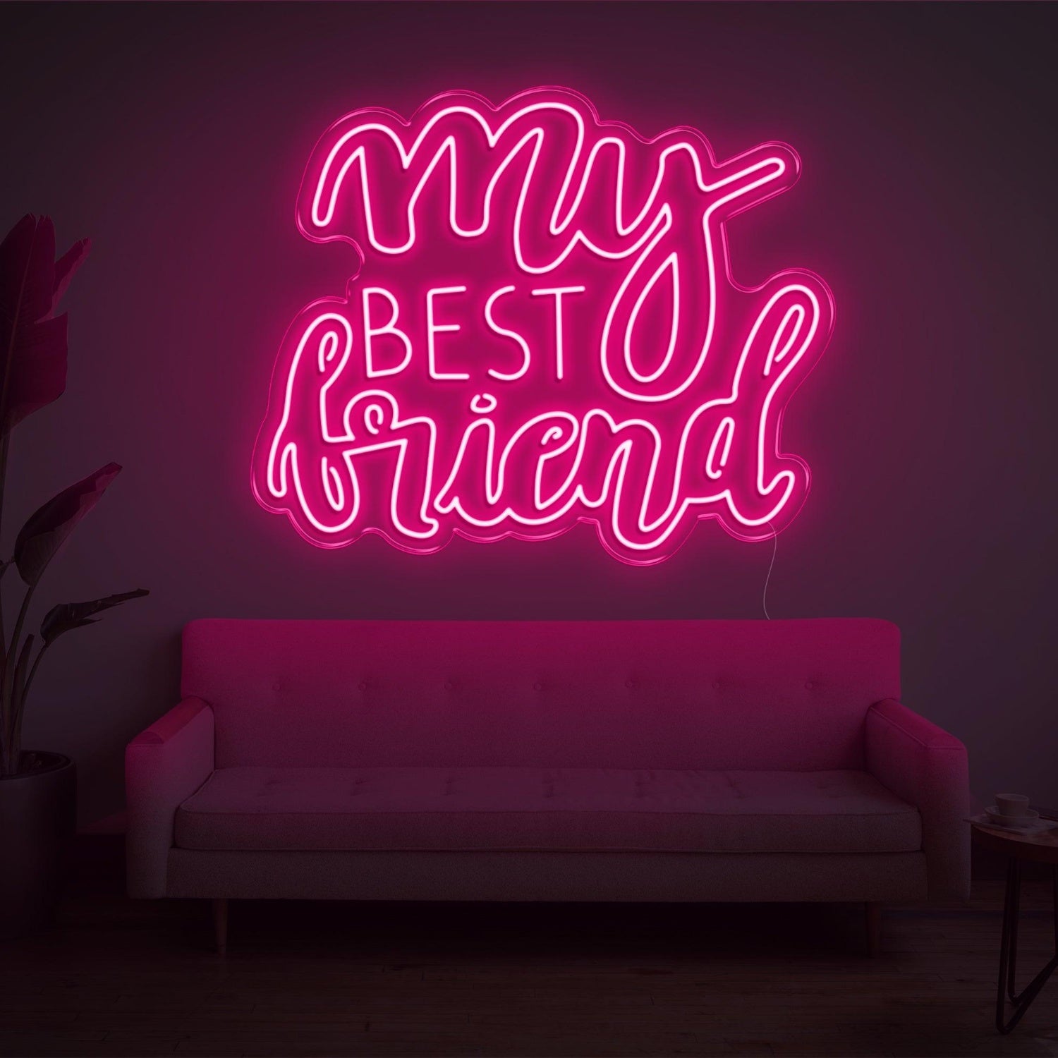 My Best Friend Bright Yellow Cursive Led Neon Sign For Living Room Decor | Shineneon