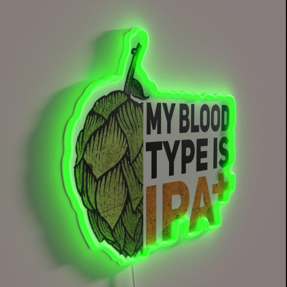 My Blood Type Is Ipa Rgb Led Neon Sign Bar Wall Decor
