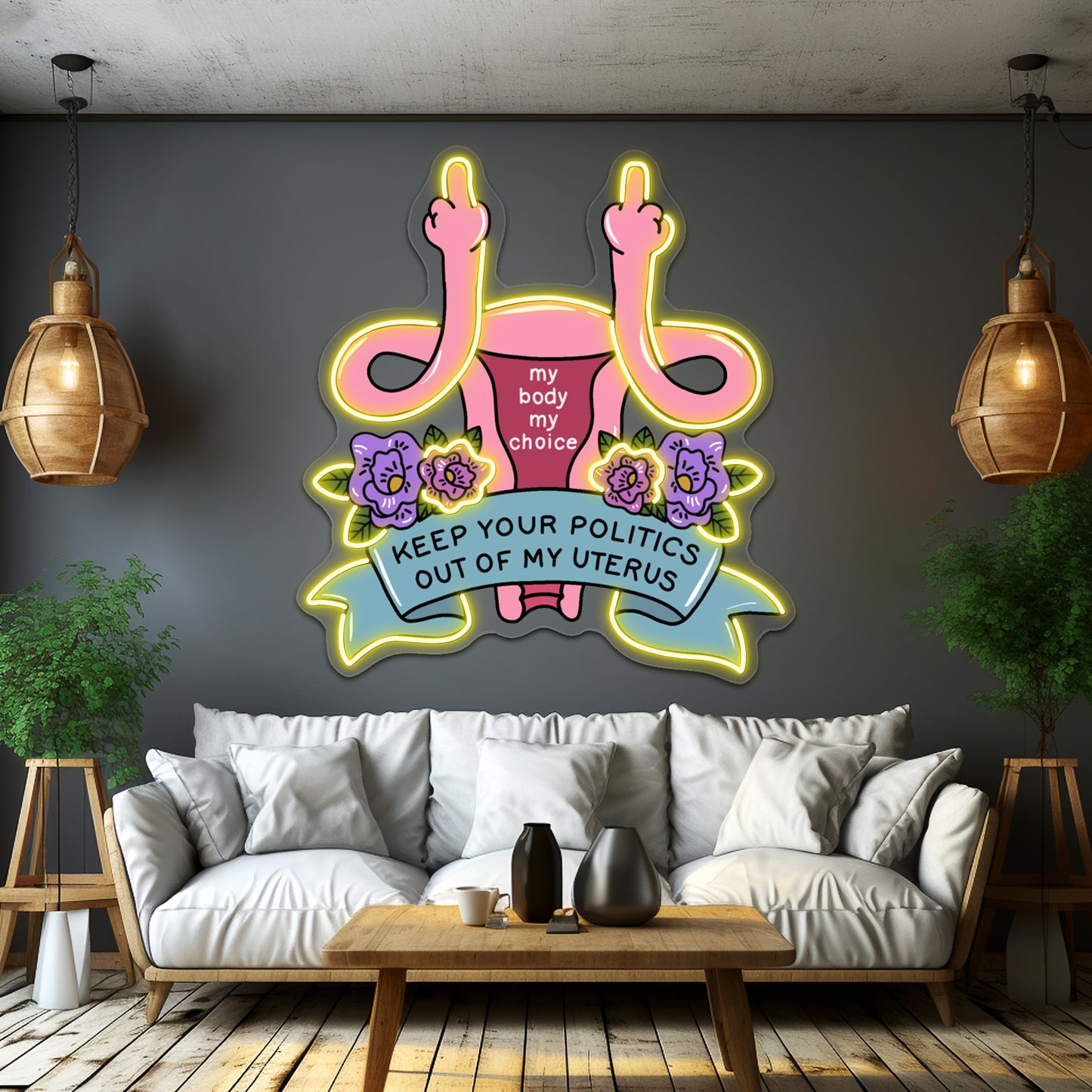 My Body My Choice Artwork Personalized Neon Signs