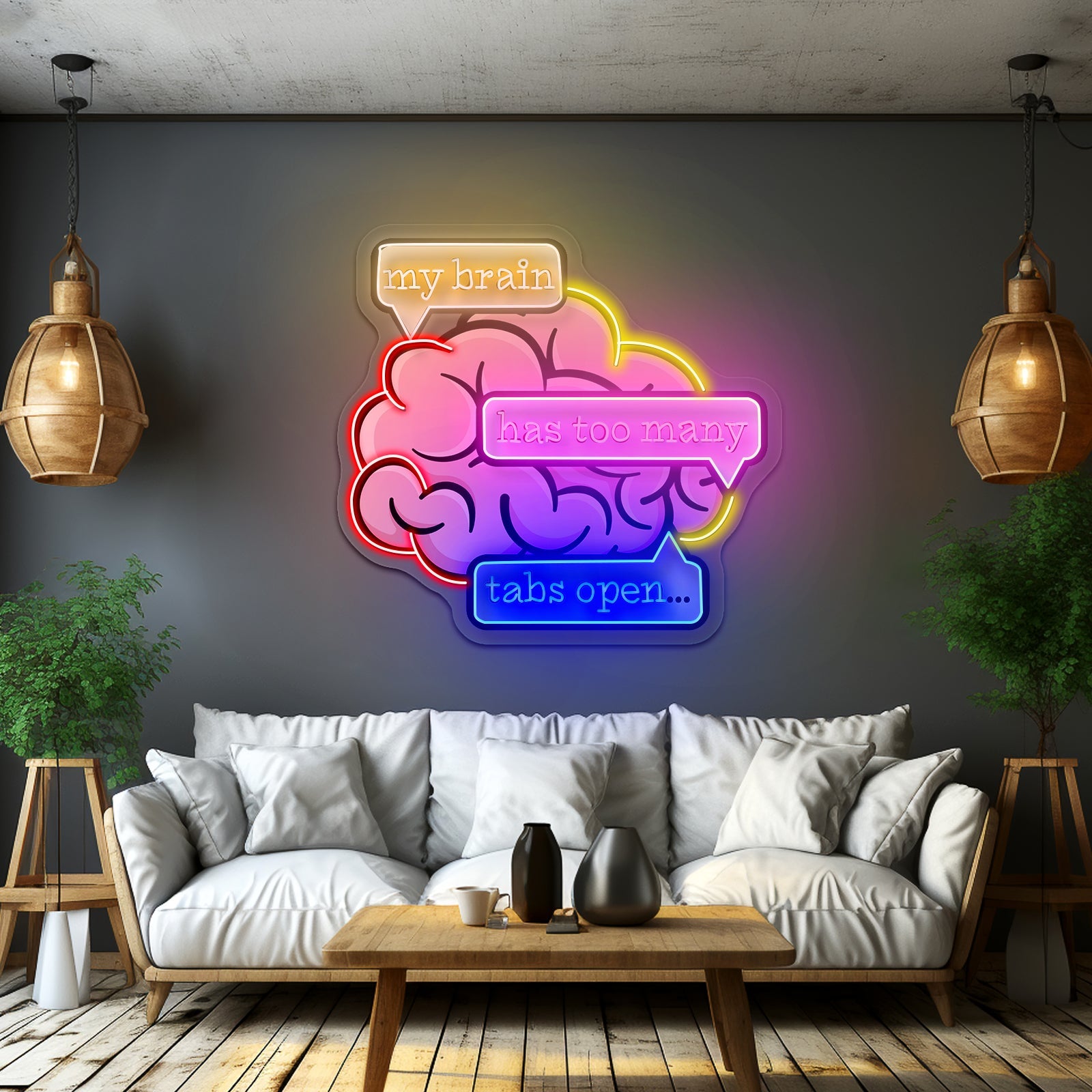 My Brain Has Too Many Tabs Open Artwork Gaming Neon Signs - Shineneon