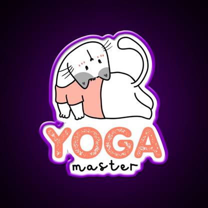 My Cat Is Yoga Master Yoga Led Neon Sign For Wellness Space Rgb Color
