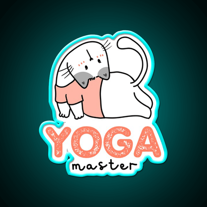My Cat Is Yoga Master Yoga Led Neon Sign For Wellness Space Rgb Color - Shineneon