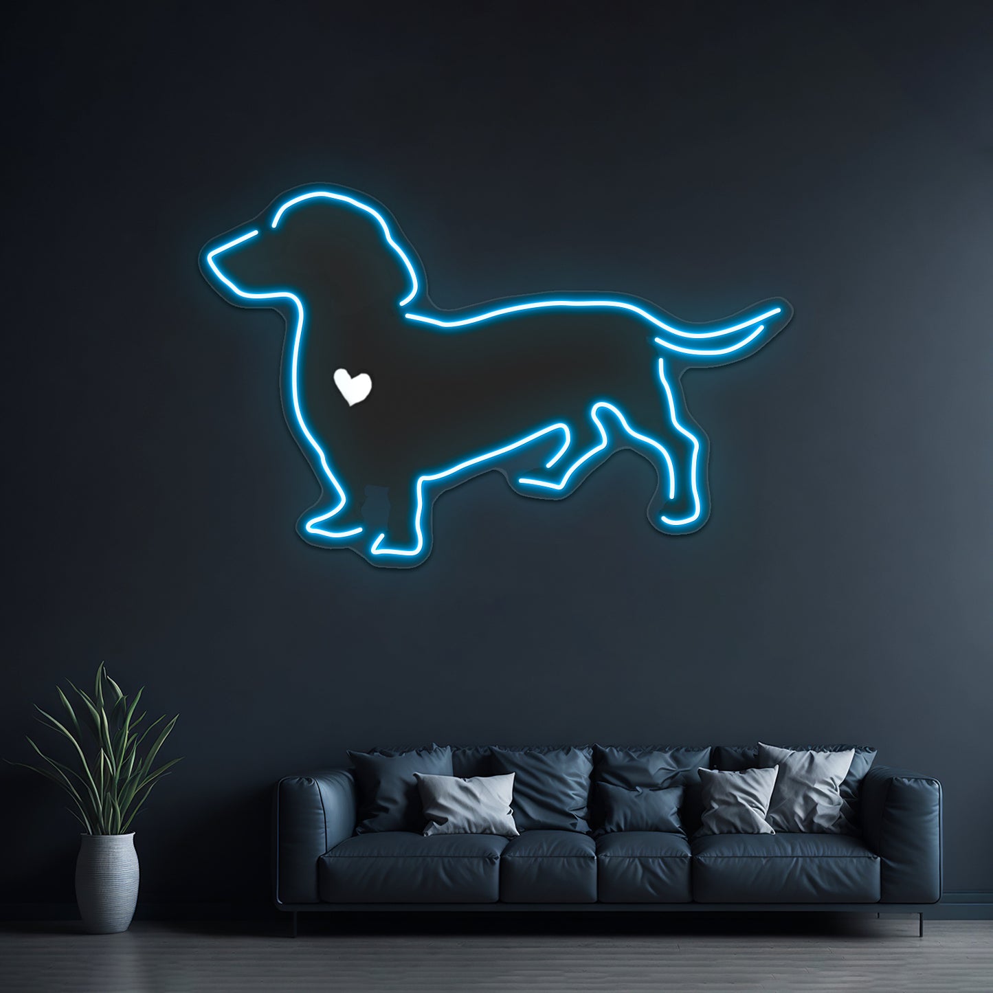 My Dachshund Heart Belongs To You Artwork Neon Sign Led