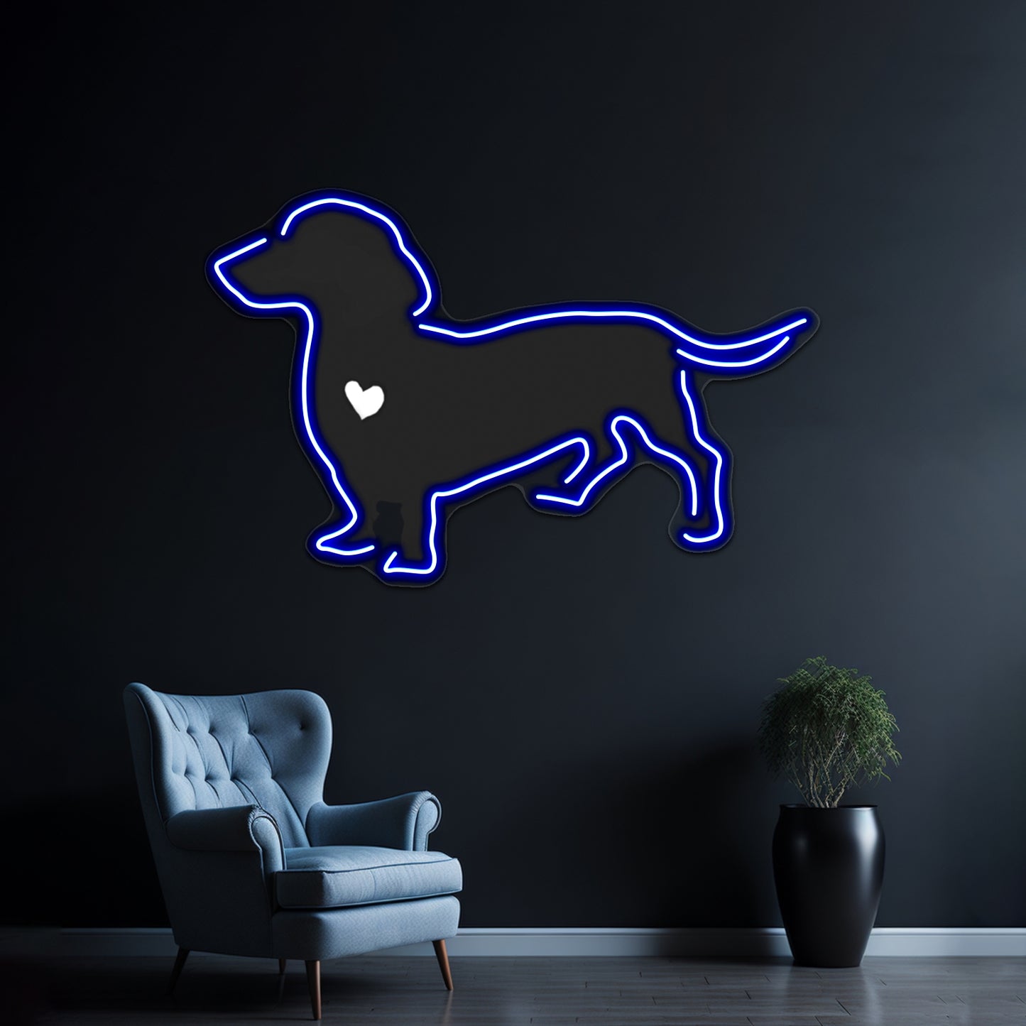 My Dachshund Heart Belongs To You Artwork Neon Sign Led