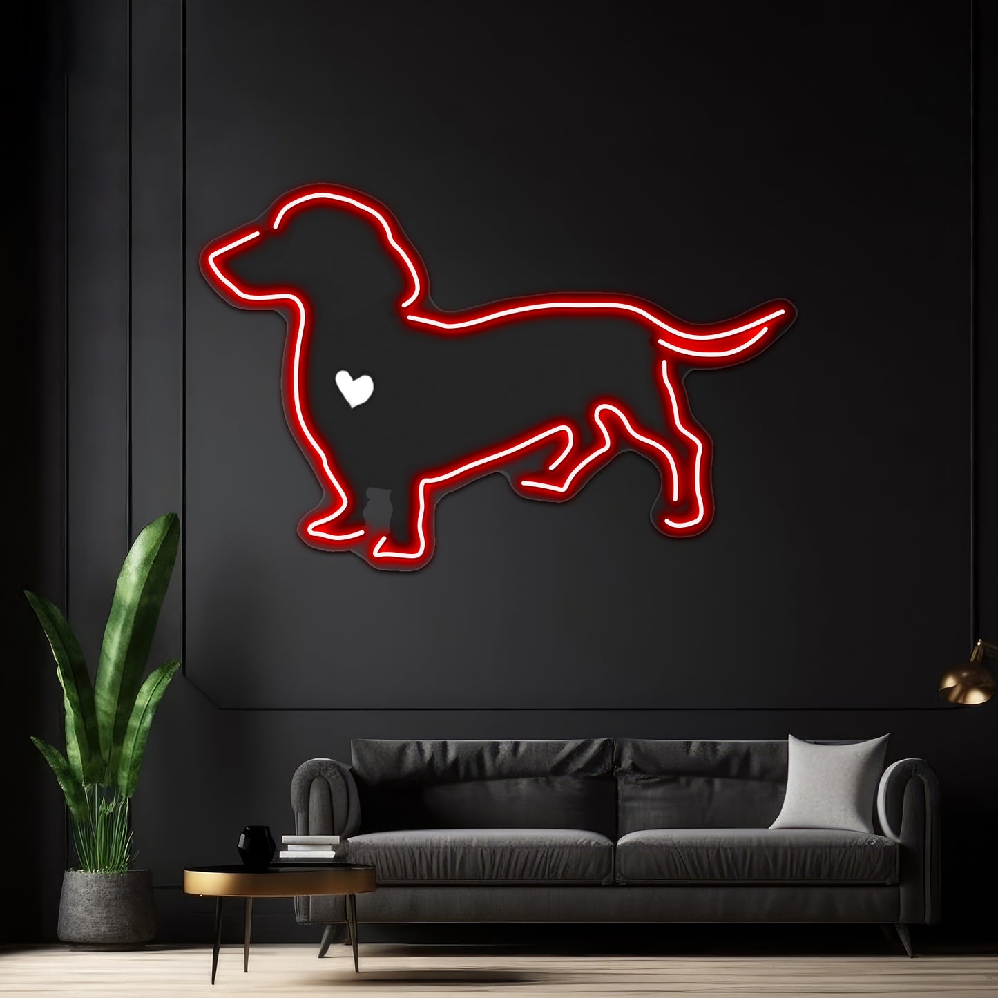 My Dachshund Heart Belongs To You Artwork Neon Sign Led