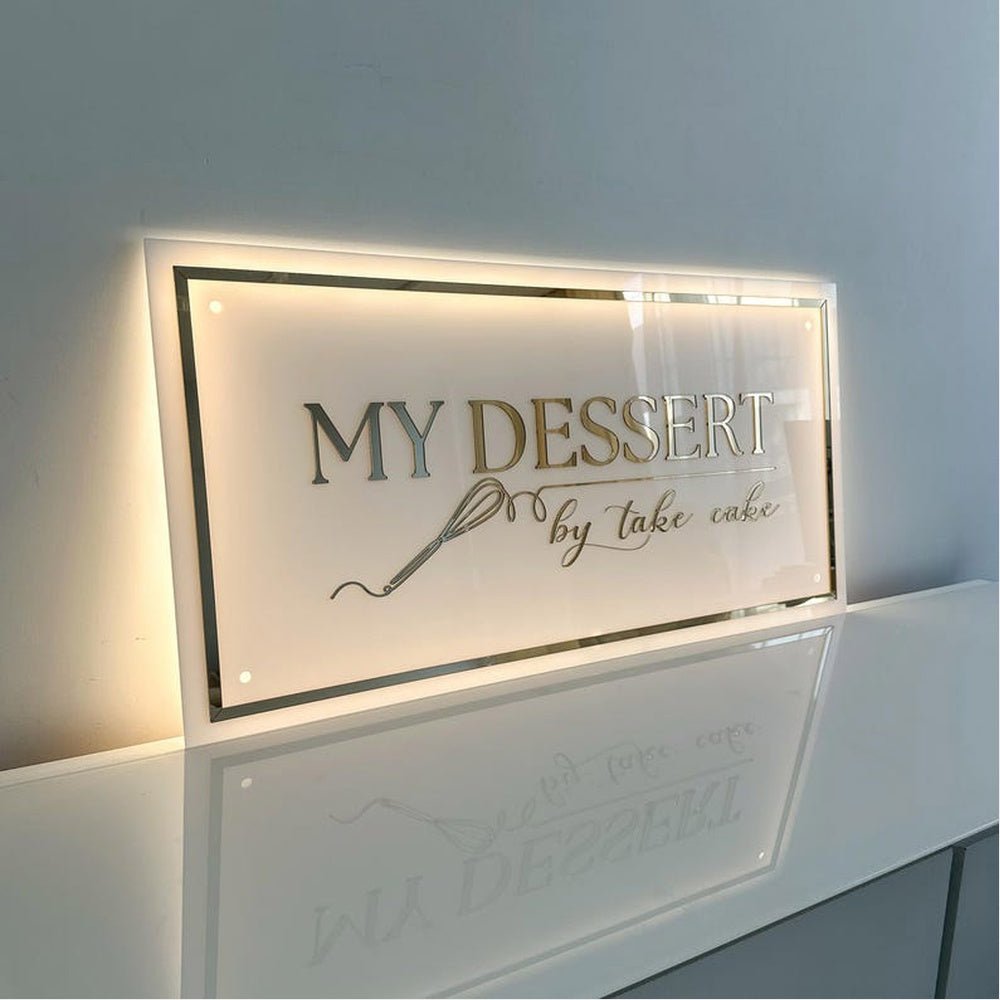 My Dessert Cake Acrylic Business Logo Sign - Shineneon