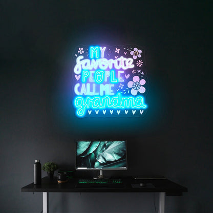 My Favorite People Call Me Grandma Artwork Bar Neon Signs - Shineneon