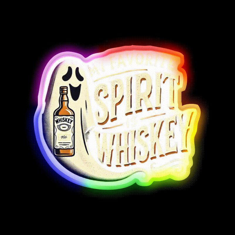 My Favorite Spirit Is Whiskey Drink Bar Led Neon Sign Rgb Color
