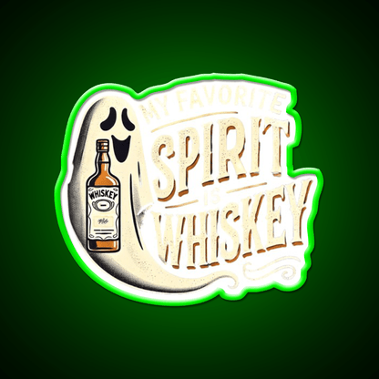 My Favorite Spirit Is Whiskey Drink Bar Led Neon Sign Rgb Color - Shineneon