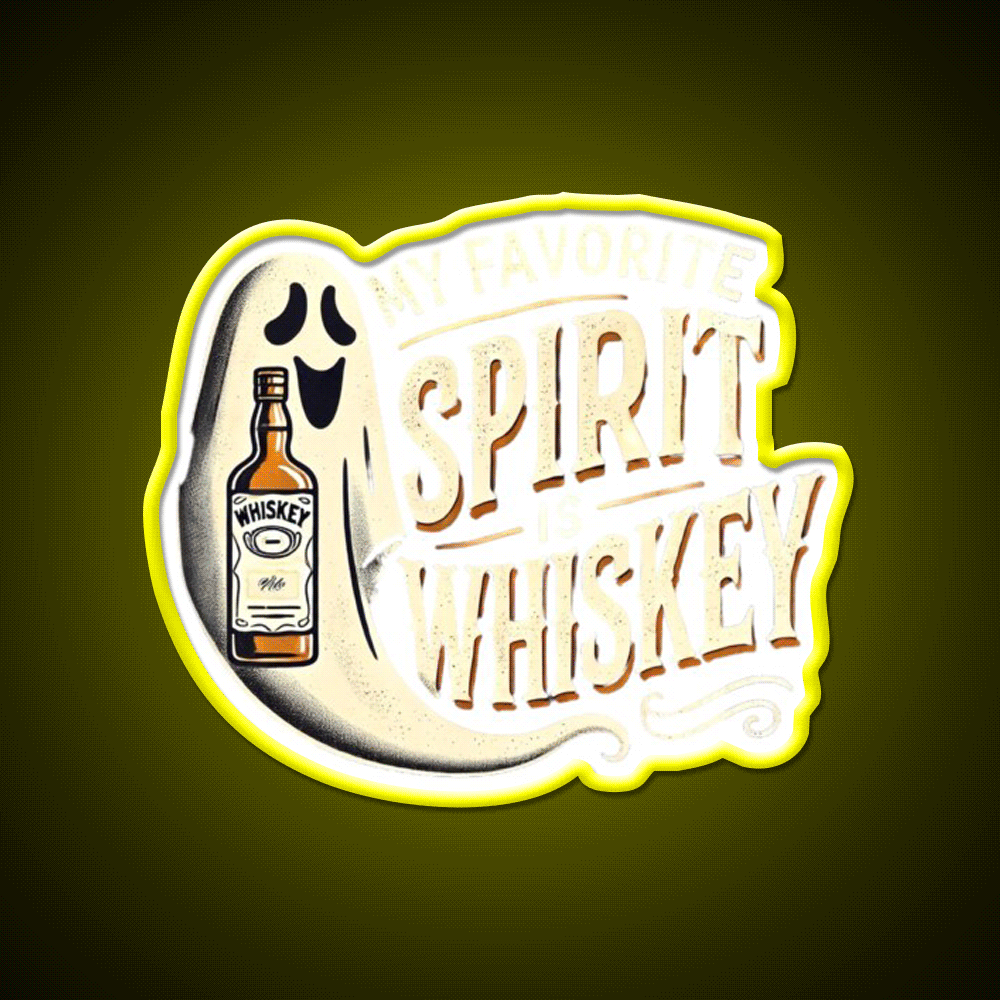 My Favorite Spirit Is Whiskey Drink Bar Led Neon Sign Rgb Color