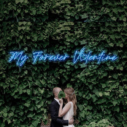 My Forever Valentine Blue LED Neon Sign Wedding Anniversary Romantic Decor | Shineneon