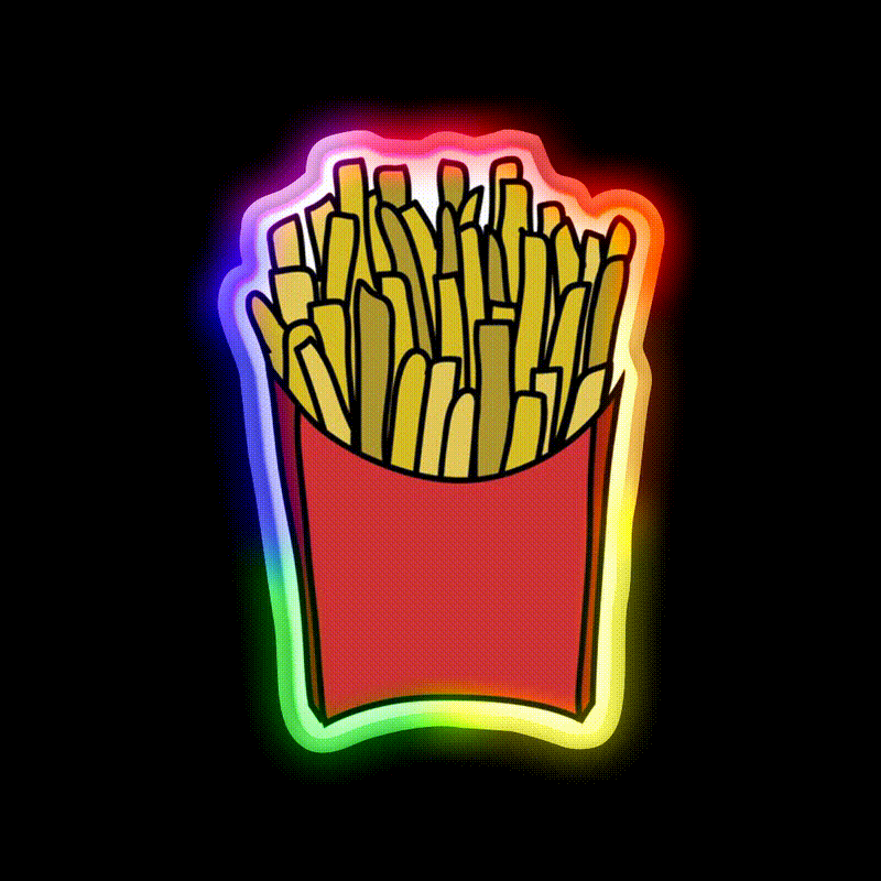 My Fries Snack Food Led Neon Sign Rgb Color - LED neon sign close-up detail