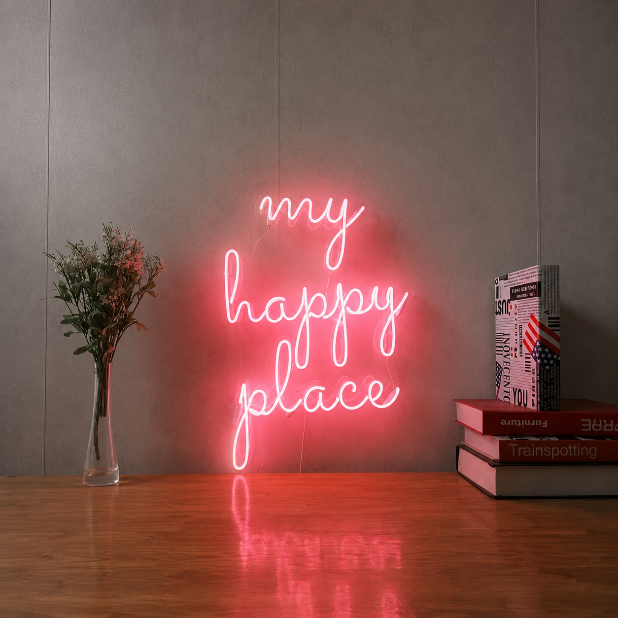 My Happy Place LED Neon Sign Bedroom Wall Art - 01 Original Product Image