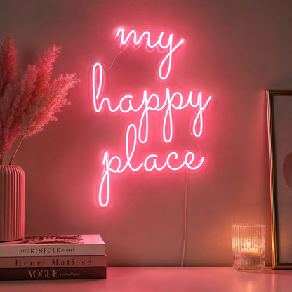 My Happy Place LED Neon Sign Bedroom Wall Art - 02 High-Converting Product Image