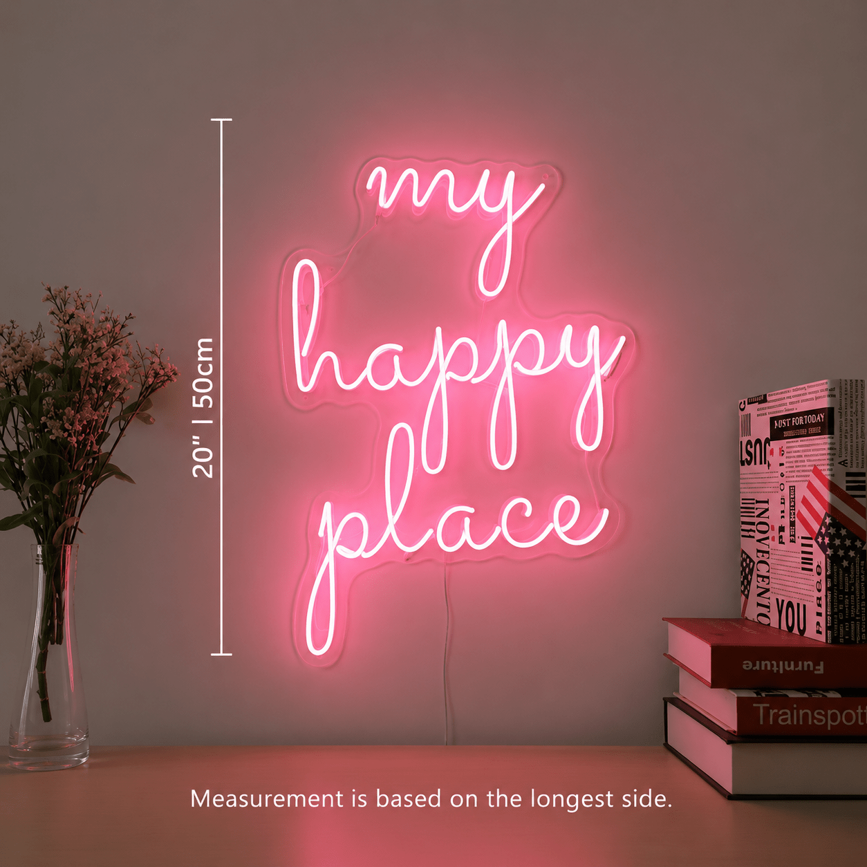 My Happy Place LED Neon Sign Bedroom Wall Art - Shineneon