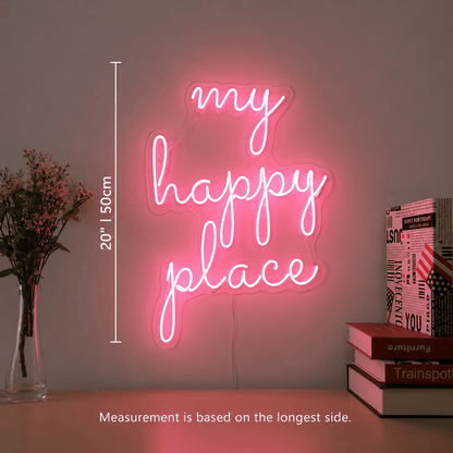 My Happy Place LED Neon Sign Bedroom Wall Art - Shineneon