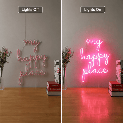 My Happy Place LED Neon Sign Bedroom Wall Art - Shineneon