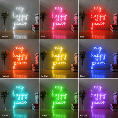 My Happy Place LED Neon Sign Bedroom Wall Art - Shineneon