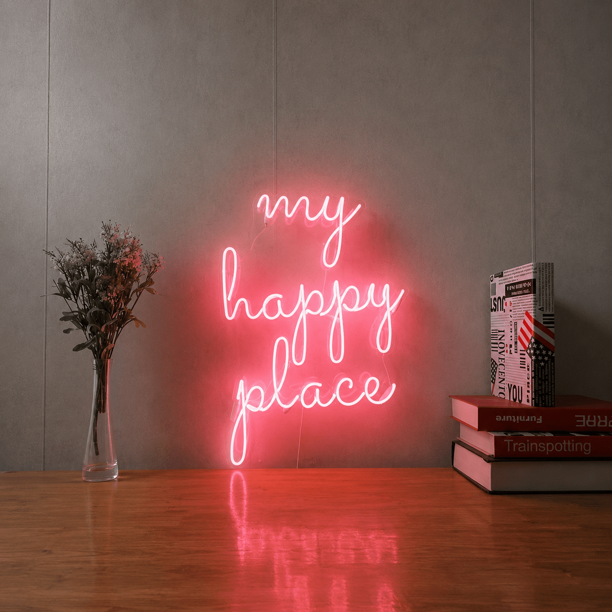 My Happy Place LED Neon Sign Bedroom Wall Art - Shineneon