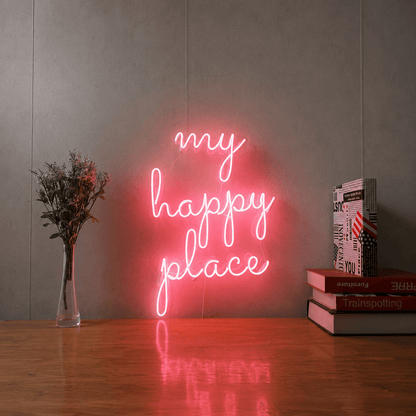 My Happy Place LED Neon Sign Bedroom Wall Art - Shineneon