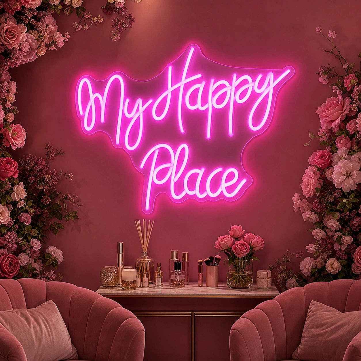 My Happy Place LED Neon Sign Garage Man Cave Neon Sign high-converting product image
