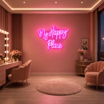 My Happy Place LED Neon Sign Garage Man Cave Neon Sign size image