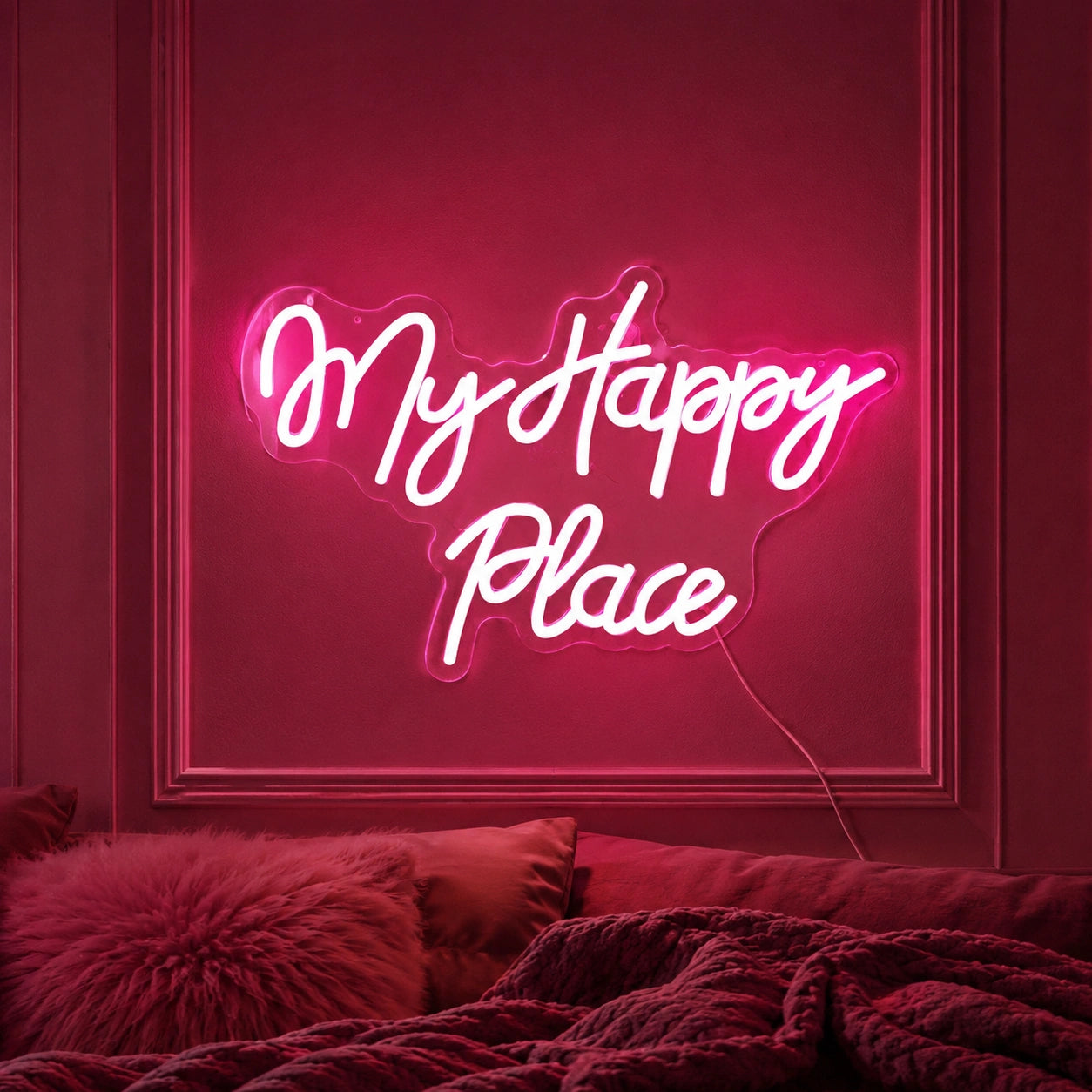 My Happy Place Man Cave LED Neon Sign high-converting product image