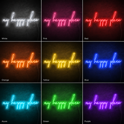 My Happy Place Room Decor LED Neon Sign - 06 Day Night Comparison