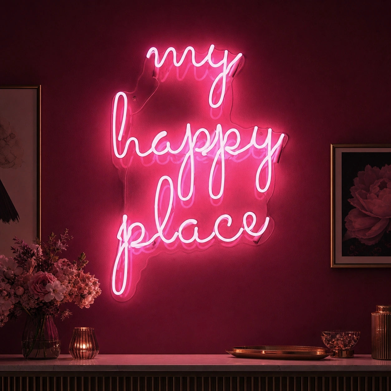 My Happy Place Wall Decor LED Neon Sign Garage Man Cave Neon Sign high-converting product image
