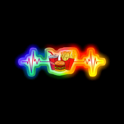 My Heart Beats Fast Food Willow Days Led Neon Sign For Burger Place Rgb Color - LED neon sign close-up detail