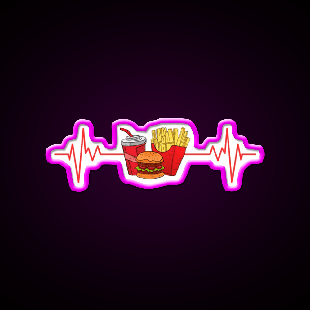 My Heart Beats Fast Food Willow Days Led Neon Sign For Burger Place Rgb Color - Shineneon