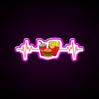 My Heart Beats Fast Food Willow Days Led Neon Sign For Burger Place Rgb Color - Shineneon