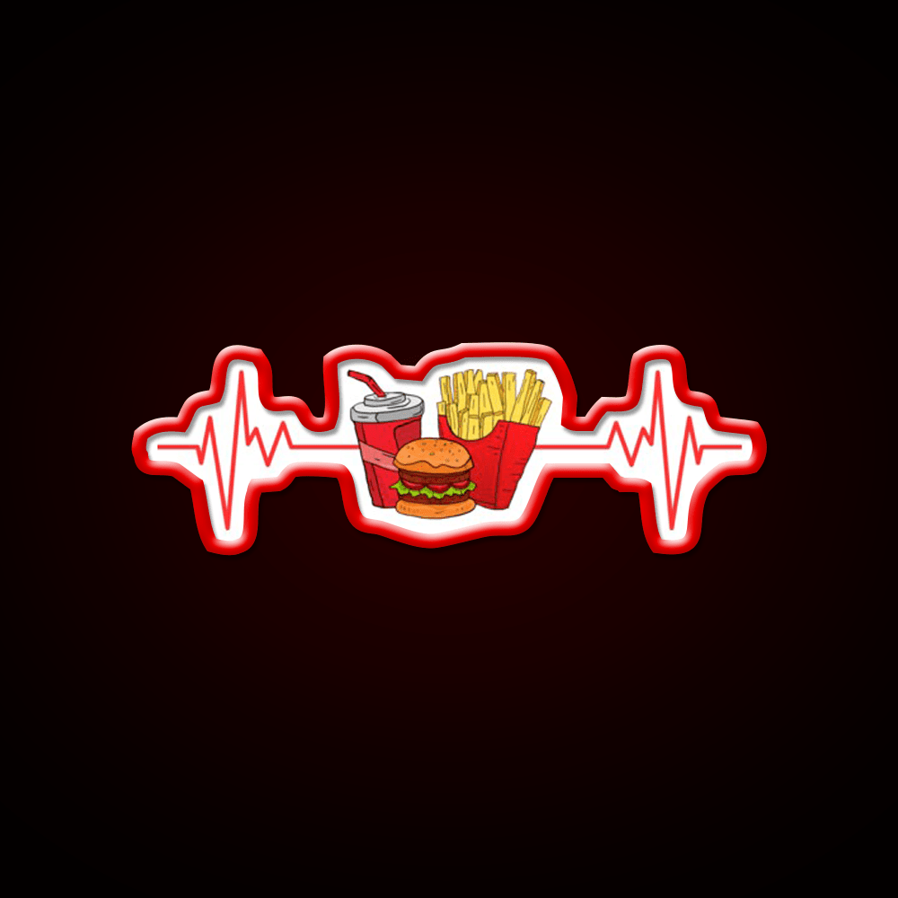 My Heart Beats Fast Food Willow Days Led Neon Sign For Burger Place Rgb Color - Shineneon