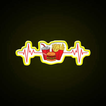 My Heart Beats Fast Food Willow Days Led Neon Sign For Burger Place Rgb Color - Shineneon
