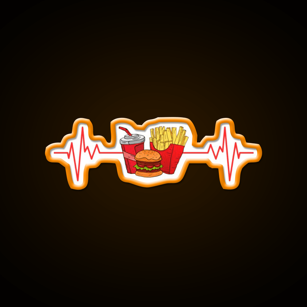 My Heart Beats Fast Food Willow Days Led Neon Sign For Burger Place Rgb Color - Shineneon