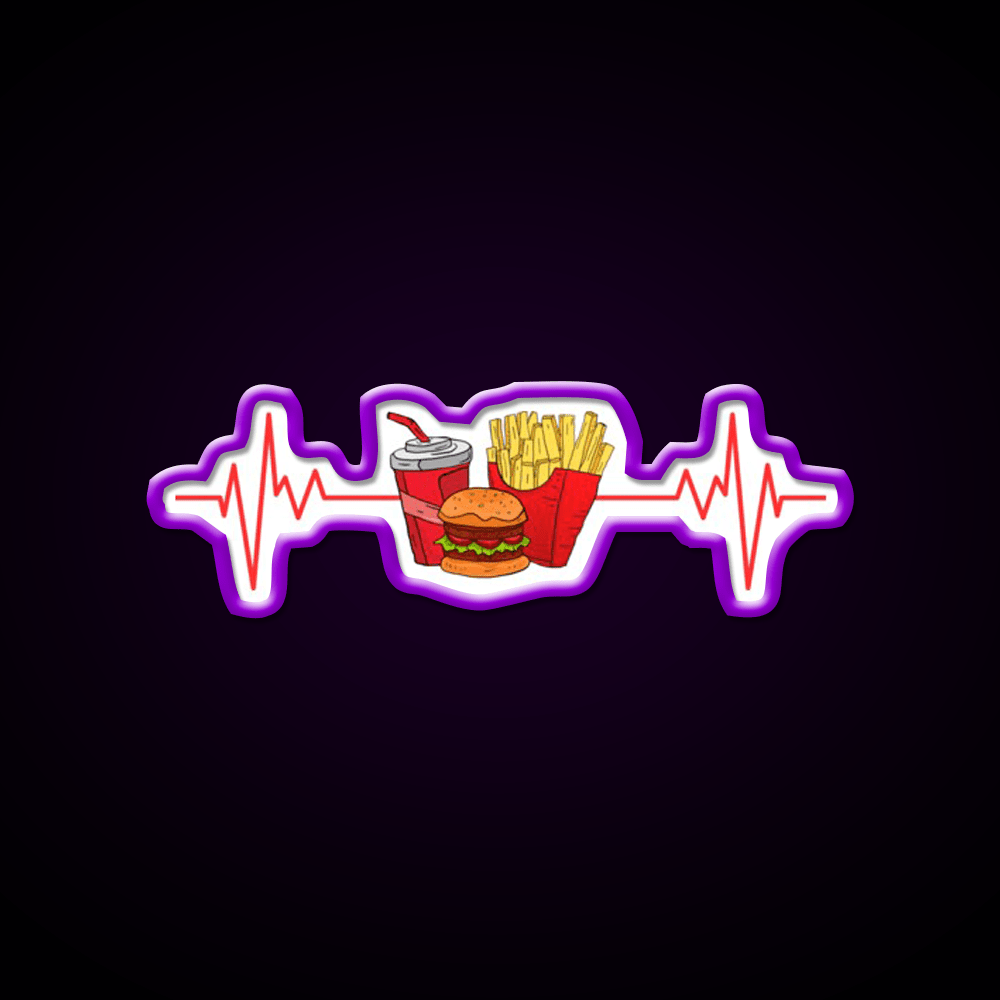 My Heart Beats Fast Food Willow Days Led Neon Sign For Burger Place Rgb Color - Shineneon