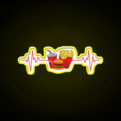 My Heart Beats Fast Food Willow Days Led Neon Sign For Burger Place Rgb Color - Custom LED neon sign front view