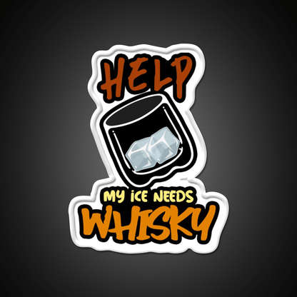 My Ice Needs Whiskey Drink Bar Led Neon Sign Rgb Color - Shineneon