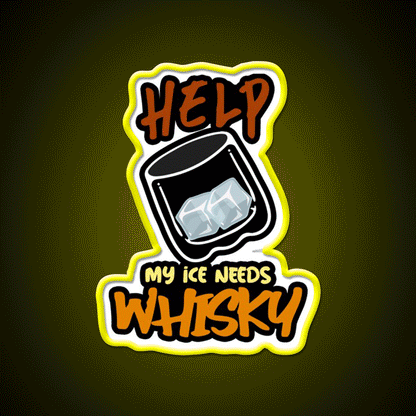 My Ice Needs Whiskey Drink Bar Led Neon Sign Rgb Color