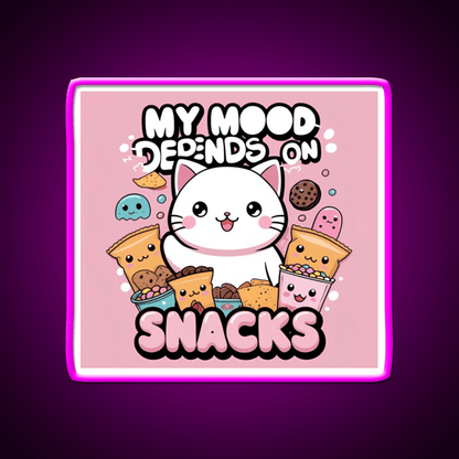 My Mood Depends On Snacks Snack Food Led Neon Sign Rgb Color - Shineneon