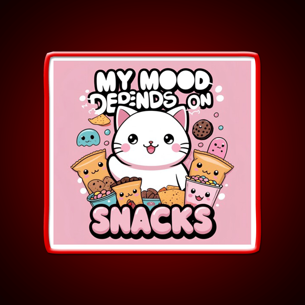 My Mood Depends On Snacks Snack Food Led Neon Sign Rgb Color - Shineneon