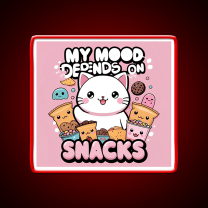 My Mood Depends On Snacks Snack Food Led Neon Sign Rgb Color - Shineneon