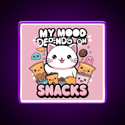 My Mood Depends On Snacks Snack Food Led Neon Sign Rgb Color - Shineneon