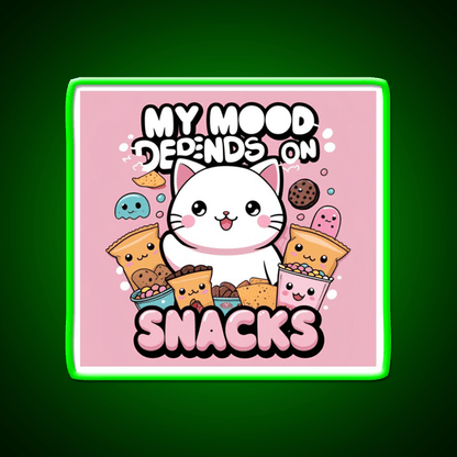 My Mood Depends On Snacks Snack Food Led Neon Sign Rgb Color - Shineneon