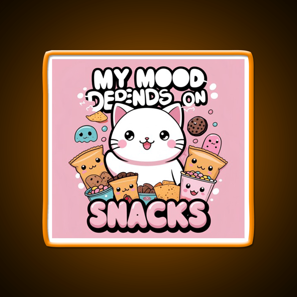 My Mood Depends On Snacks Snack Food Led Neon Sign Rgb Color - Shineneon