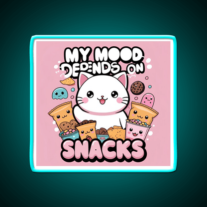 My Mood Depends On Snacks Snack Food Led Neon Sign Rgb Color - Shineneon