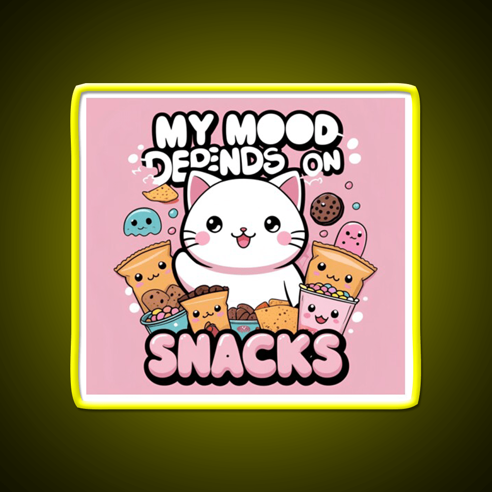 My Mood Depends On Snacks Snack Food Led Neon Sign Rgb Color - Shineneon